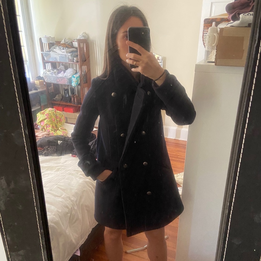 Wool navy coat